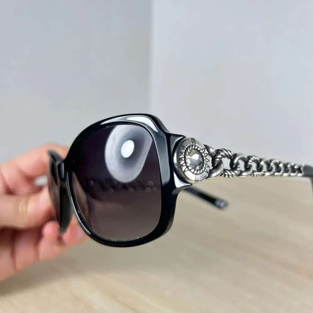 Brighton A12393-125 Fortino Sunglasses Black Silver Chain Link 56-15